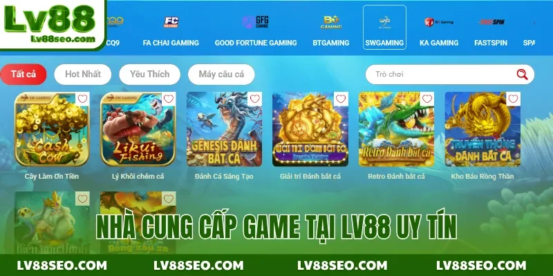 Nhà cung cấp game tại LV88 uy tín
